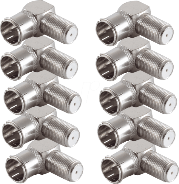 SHVP BS15-300614 - 10x F-Quick Winkel-Adapter F-Stecker auf F-Buchse