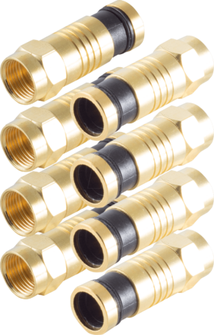 SHVP BS15-300814 - 4x F-Kompressionsstecker gold für Kabel 7
