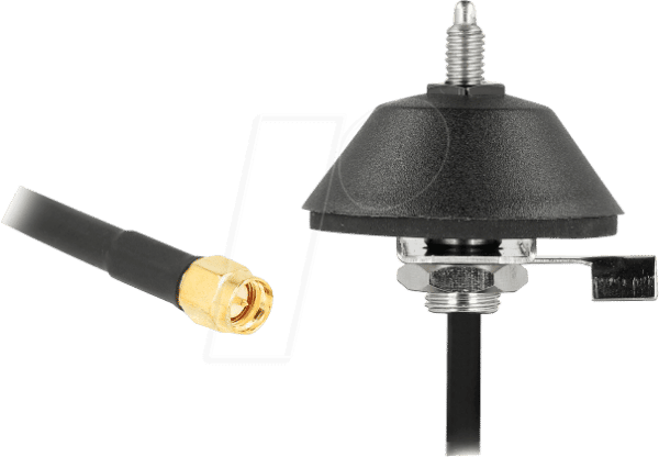 DELOCK 12589 - Antennenfuß mit Anschlusskabel RG-58 C/U 3 m schwarz