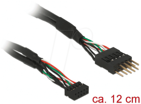 DELOCK 41977 - Kabel USB 2.0 Pfostenbuchse > Pfostenstecker 10 Pin 12 cm