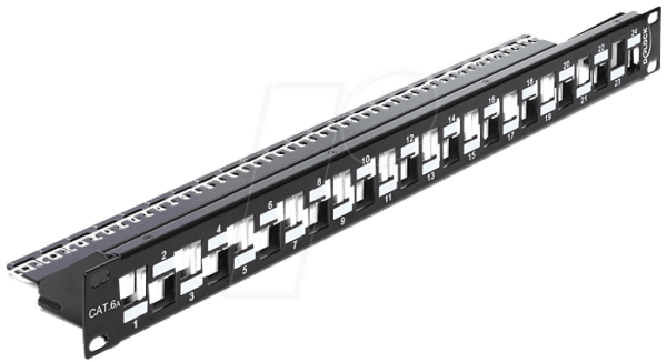 DELOCK 43278 - 19“ Keystone Patchpanel 24 Port abgestuft