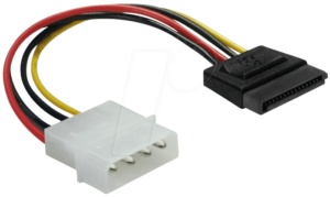 DELOCK 60100 - Molex 4 Pin Stecker > SATA 15 Pin Buchse 12cm