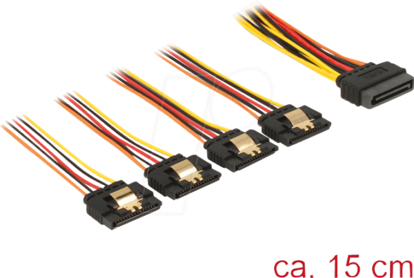 DELOCK 60156 - Kabel SATA 15 Pin Stecker > 4x SATA 15 PIN Buchse