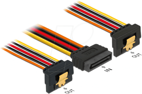 DELOCK 60159 - Delock Kabel SATA 15 Pin St. > 2x SATA 15 Pin Bu. gewinkelt