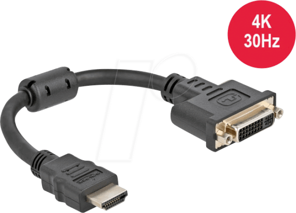 DELOCK 65206 - HDMI Stecker zu DVI 24+5 Buchse 4K 30 Hz