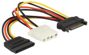 DELOCK 65235 - SATA 15pin > SATA 15pin + 4pin Molex