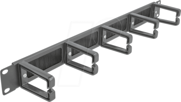 DELOCK 66490 - 19'' Kabelmanagement Bürstenleiste mit 5 Bügeln 1 HE schwarz