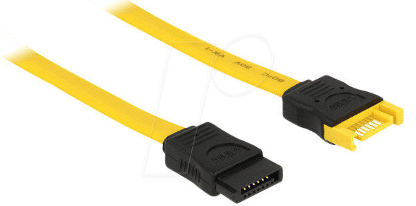 DELOCK 82854 - Kabel SATA 6 Gb/s Stecker>Buchse 50 cm gelb