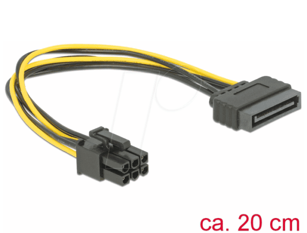 DELOCK 82924 - Kabel SATA 15 Pin St > 1x 6 Pin PCI Express