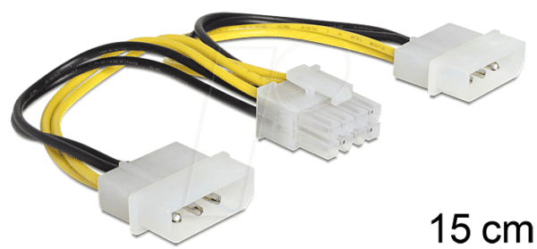 DELOCK 83410 - 8 Pin EPS > 2x 4 Pin Molex