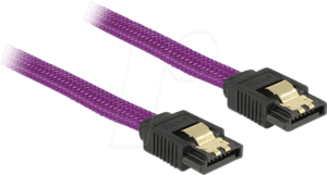 DELOCK 83689 - Kabel SATA 6Gb/s 20cm violett ge/ge Metall