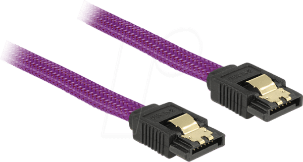 DELOCK 83689 - Kabel SATA 6Gb/s 20cm violett ge/ge Metall