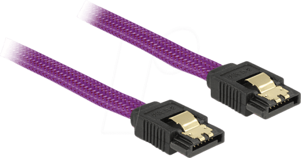 DELOCK 83690 - Kabel SATA 6Gb/s 30cm violett ge/ge Metall