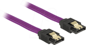 DELOCK 83691 - Kabel SATA 6Gb/s 50cm violett ge/ge Metall