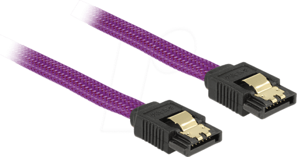 DELOCK 83691 - Kabel SATA 6Gb/s 50cm violett ge/ge Metall