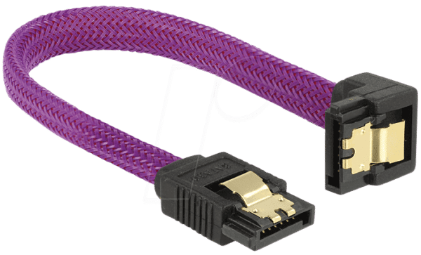 DELOCK 83693 - Kabel SATA 6Gb/s 10cm violett un/ge Metall