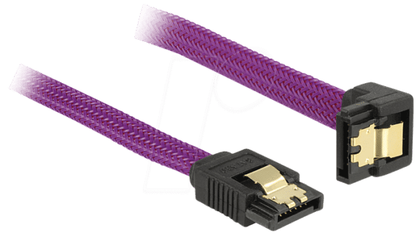 DELOCK 83695 - Kabel SATA 6Gb/s 30cm violett un/ge Metall