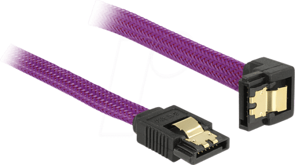 DELOCK 83696 - Kabel SATA 6Gb/s 50cm violett un/ge Metall