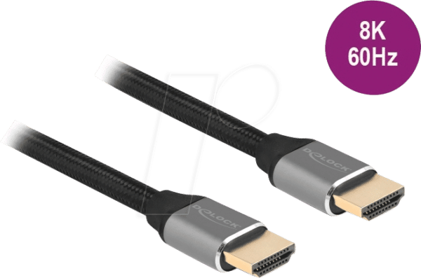 DELOCK 83997 - Ultra High Speed HDMI Kabel 48 Gbps 8K 60 Hz grau 3 m zertifizie