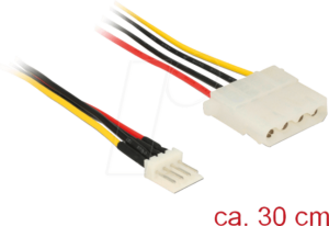 DELOCK 85457 - Floppy 4 Pin Stecker > Molex 4 Pin Buchse 30 cm