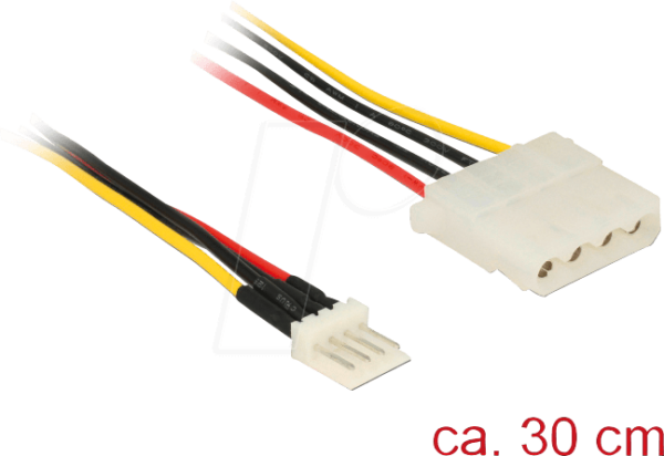 DELOCK 85457 - Floppy 4 Pin Stecker > Molex 4 Pin Buchse 30 cm