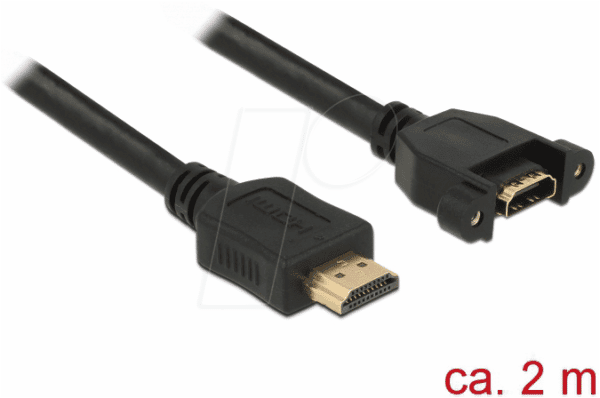 DELOCK 85464 - Einbau-Kabel HDMI A Stecker > HDMI A Buchse