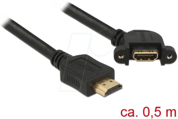 DELOCK 85467 - Einbau-Kabel HDMI A Stecker > HDMI A Buchse 4K