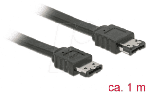 DELOCK 85640 - Kabel eSATA 3 Gb/s Buchse > eSATA Buchse 100 cm schwarz