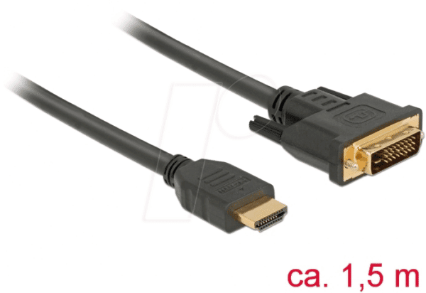 DELOCK 85653 - Kabel DVI 24+1 Stecker > HDMI-A Stecker 1