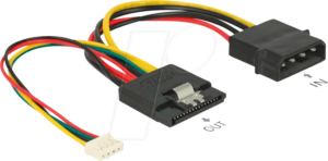 DELOCK 85673 - Delock Kabel Power SATA > 4Pin St + 4 Pin 15 cm