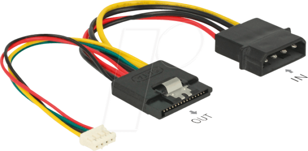 DELOCK 85673 - Delock Kabel Power SATA > 4Pin St + 4 Pin 15 cm