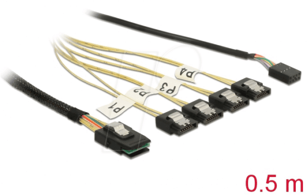 DELOCK 85674 - Kabel Mini SAS SFF-8087 > 4 x SATA 0