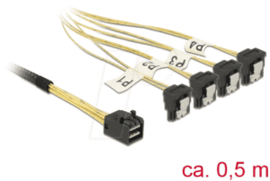 DELOCK 85684 - Kabel Mini SAS HD SFF-8643 > 4 x SATA 7 Pin gewinkelt 0