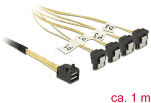 DELOCK 85685 - Kabel Mini SAS HD SFF-8643 > 4 x SATA 7 Pin gewinkelt 1 m