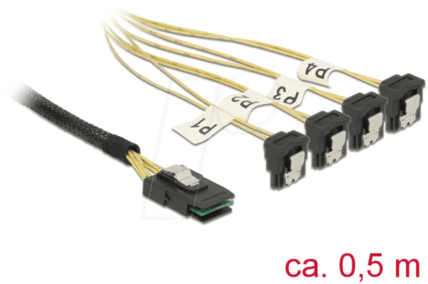 DELOCK 85686 - Kabel Mini SAS SFF-8087 > 4 x SATA 7 Pin gewinkelt 0