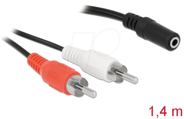 DELOCK 85808 - Kabel Cinch 2x Stecker >1 x Klinkenbuchse 3 Pin 3