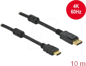 DELOCK 85960 - Aktives DP 1.2 zu HDMI Kabel 4K 60 Hz 10 m