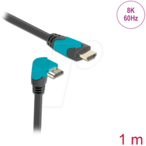 DELOCK 86991 - HDMI Kabel Stecker gerade zu 90° unten gewinkelt 48 GBit/s