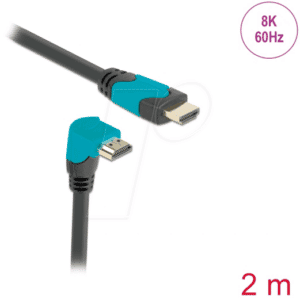 DELOCK 86992 - HDMI Kabel Stecker gerade zu 90° unten gewinkelt 48 GBit/s