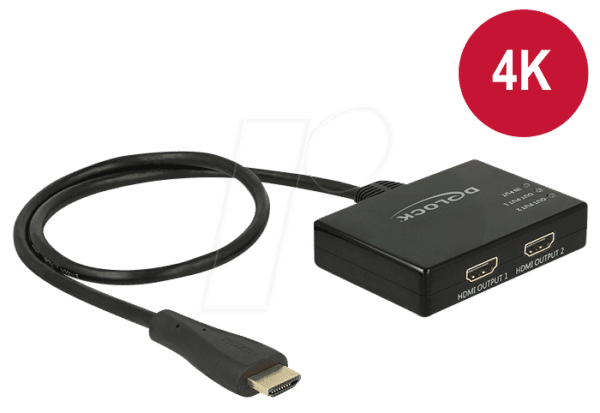 DELOCK 87700 - Splitter HDMI Stecker > 2 x HDMI Buchse 4K