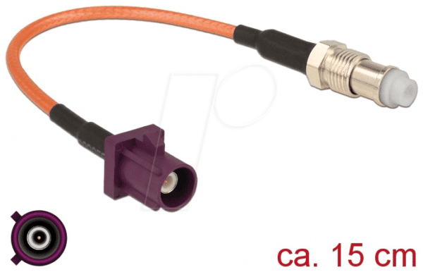 DELOCK 89675 - HF-Kabel FAKRA D Stecker > FME Buchse 15 cm