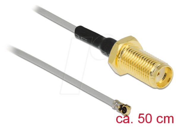 DELOCK 90404 - HF Antennenkabel SMA Buchse zum Einbau zu MHF® 4L Stecker