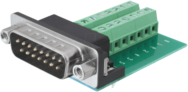 DELOCK 65275 - Sub-D 15 Pin Stecker > Terminalblock 16 Pin