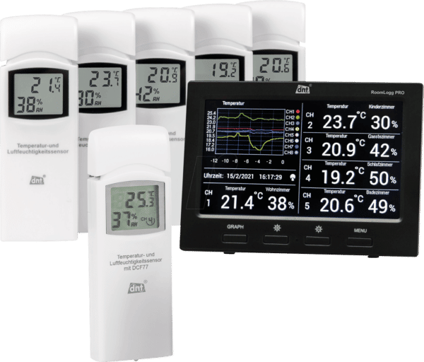 DNT ROOMLOGG P+S - Raumklimastation RoomLogg PRO + Zusatz-Thermo-/Hygrosensor