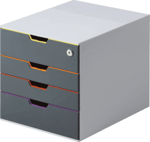 DURABLE 760627 - Ordnungsbox mit 4 farbigen Schublade