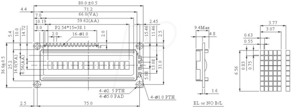 LCD-PM 1X16-7 A - LCD-Modul