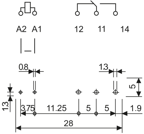 FIN 34.51.7L 12V - Schmales Netzrelais