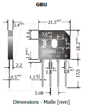 GBU12D DIO - Einphasen-Brückengleichrichter