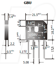 GBU4M DIO - Einphasen-Brückengleichrichter