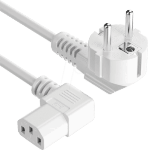 PURE NK2002-100R - Schutzkontakt Stecker 90° > IEC Buchse (C13) Weiß 10